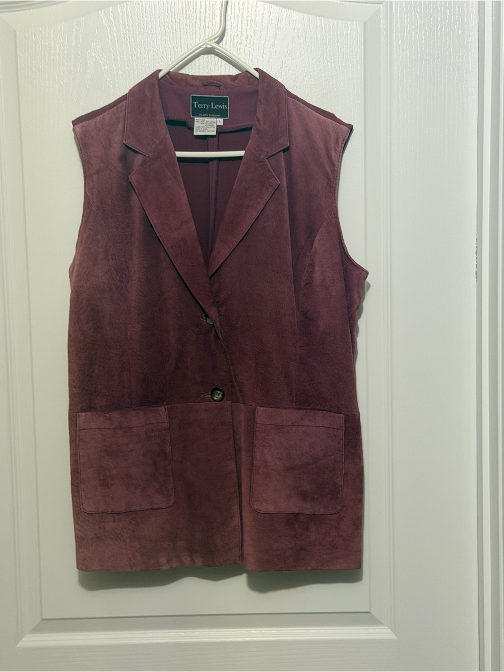 Women's Suede Vest - Plum, sz Lg